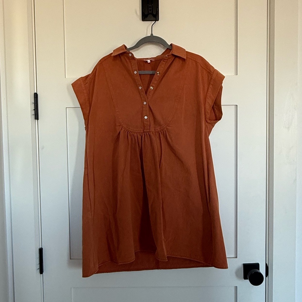 Entro Rust Denim Mini Dress